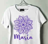 Purple Mandala with name t-shirt - TenStickers