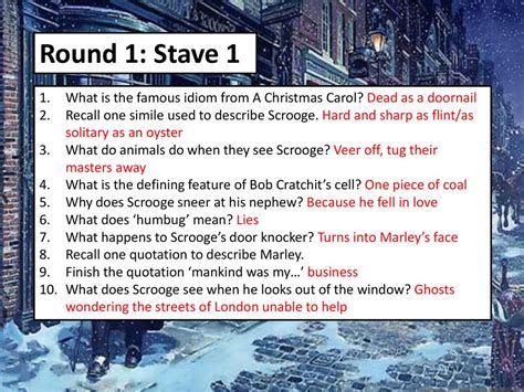 Round 1: Stave 1 What is the famous idiom from A Christmas Carol? - ppt ...