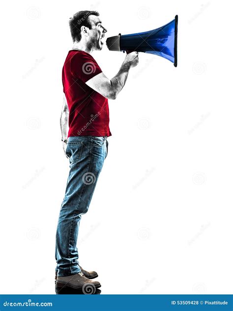 Man With Megaphone Silhouette Royalty-Free Stock Photo | CartoonDealer.com #50378235