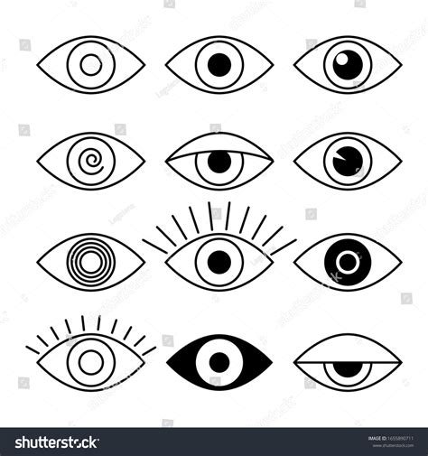 Outline Eye Icons Sight Vision Pictogram Stock Vector (Royalty Free) 1655890711 | Shutterstock