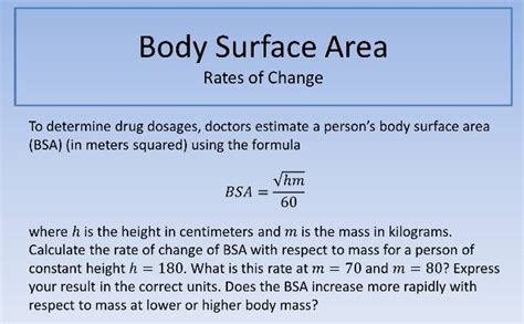 Body Surface Area | Microtutorials in Mathematics