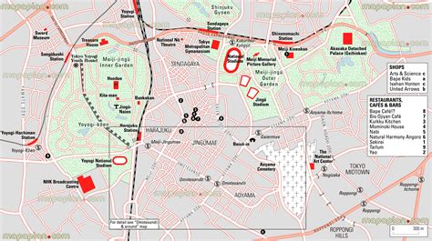 Tokyo map - Harajuku metro station stop & Aoyama district map with ...