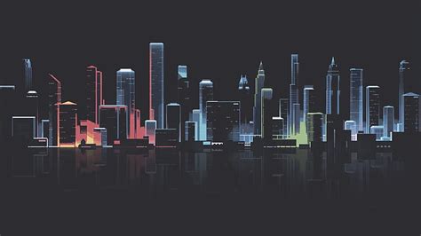 Free download | HD wallpaper: texture, minimalism, neon, neon lights, city lights, dark ...