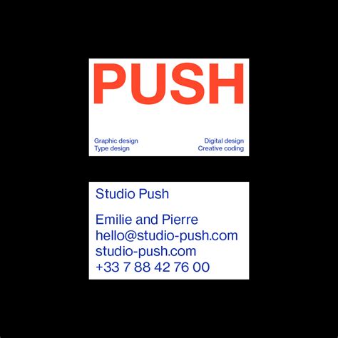 Studio PUSH | 명함 디자인, 명함, 브랜딩