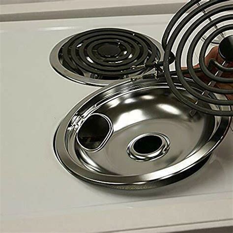 4 Universal, Chrome Stove Drip Pans Electric Burner Covers Top ...