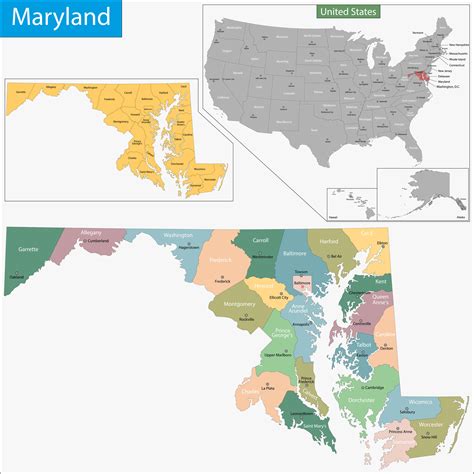 Map of Maryland - Guide of the World