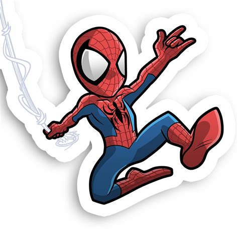 Spider-Man 3" Die-Cut Glossy Paper Sticker by James Art Ville