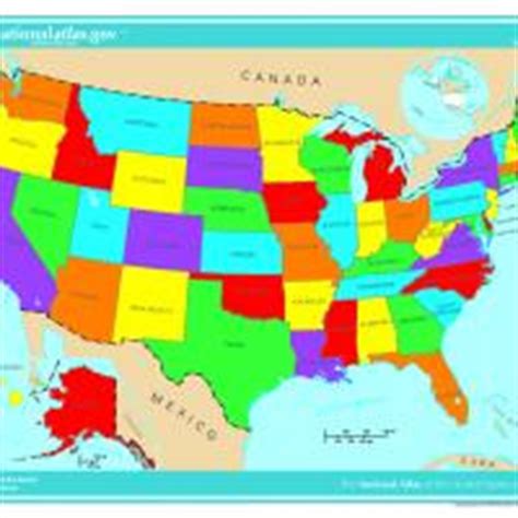 United States Map in Bright Color
