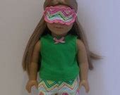 Items similar to American Girl Doll Pajamas with or without sleep mask on Etsy