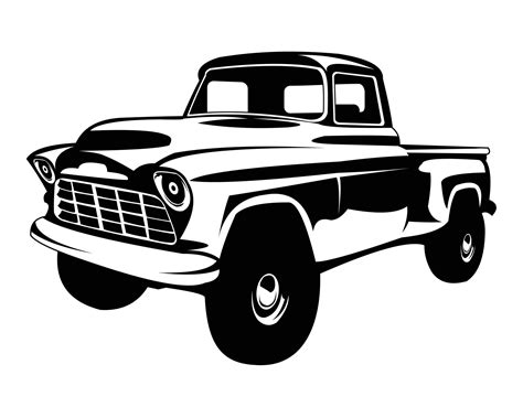 1950s chevy truck silhouette logo. vector perimium truck design. Best ...