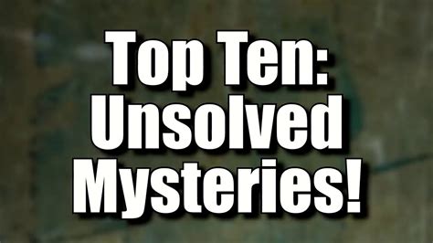 Top 10 unsolved mysteries of the world - YouTube