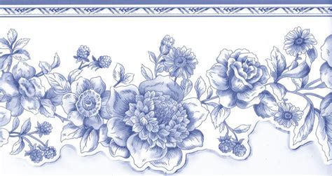 Scalloped Floral Wallpaper Border