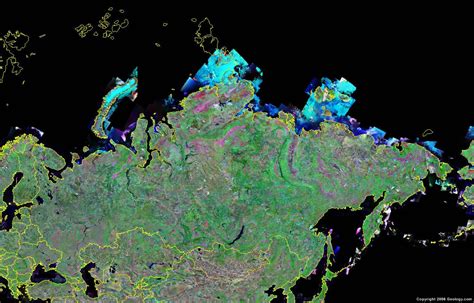 Russia Map and Satellite Image