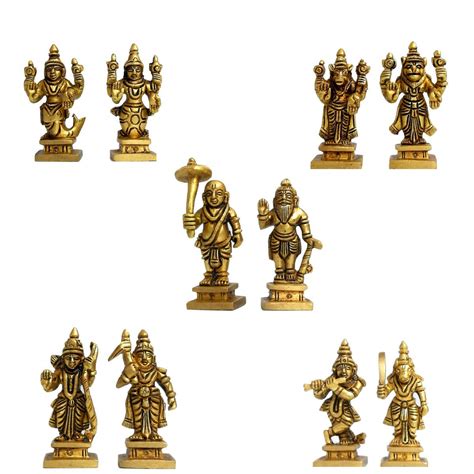 Vishnu Dashavatar Idols - Dasavatharam of Lord Vishnu Statues Ten Incarnations Avatars - Buy ...