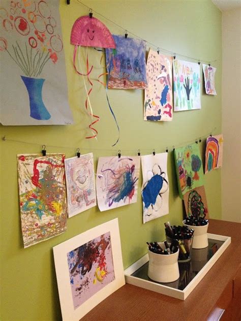 The Toddler Room: Hanging kids art | Hanging kids art, Kids playroom, Toddler rooms