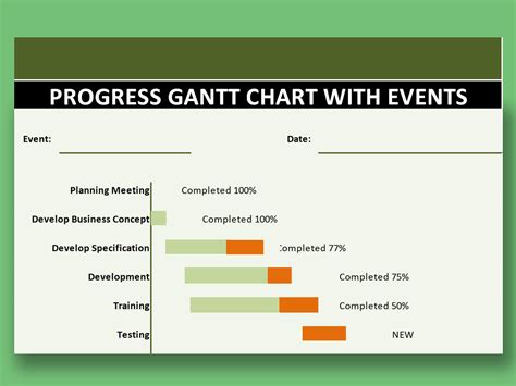 EXCEL of Progress Gantt Chart With Events.xlsx | WPS Free Templates