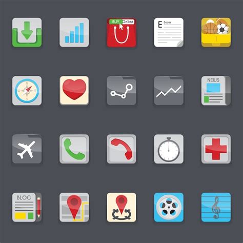 Free Vector | Mobile phone menu icons collection