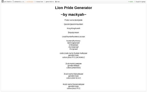 Lion Pride Generator