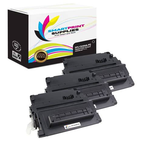 3 Pack HP 90A CE390A Premium Replacement Black Toner Cartridge by Smar ...