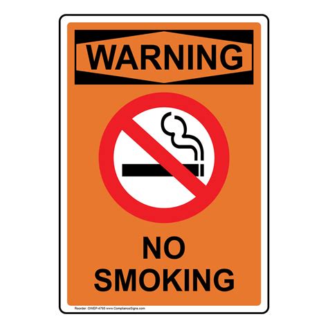 $No Smoking Signs and Labels - OSHA-WARNING