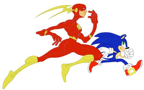 The Flash vs Sonic colored by PatMW1983 on DeviantArt