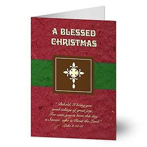 Personalized Blessed Christmas Religious Christmas Cards - Christmas Gifts