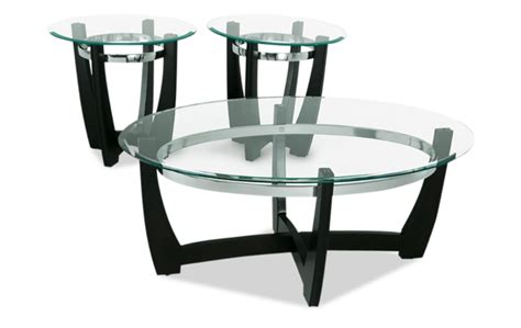 Black Glass Coffee And End Tables / Occasional Group 702280 Tempered ...