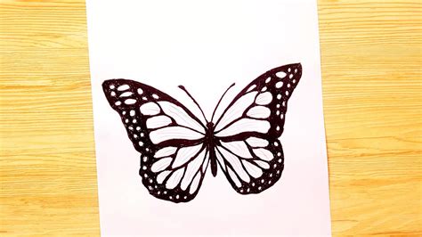 how to draw a black butterfly step by step /pencil tutorial/BR drawing ...