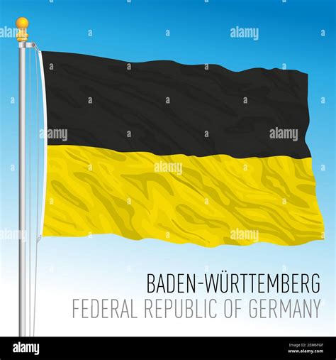 Baden Wurttenberg lander flag, federal state of Germany, europe, vector illustration Stock ...