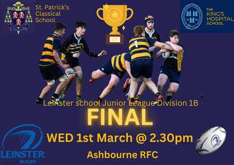 Rugby – Leinster Schools Junior League Division 1B Final – St. Patrick's Classical School