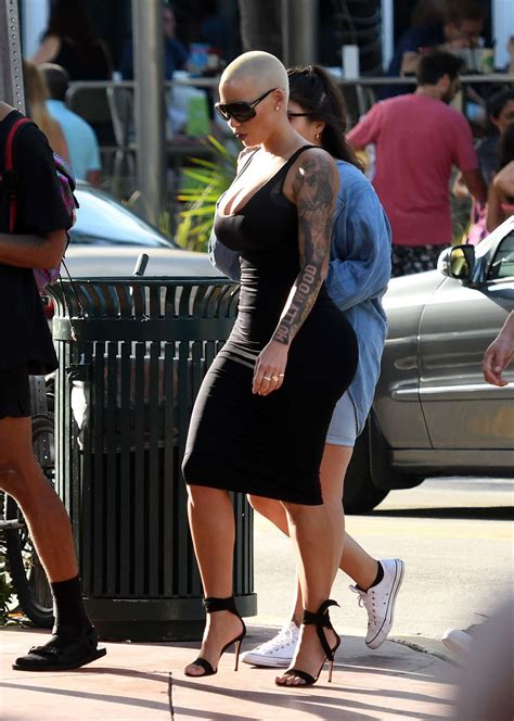 Amber Rose in a black dress on Ocean Drive -08 – GotCeleb