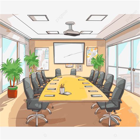 Conference Room Clipart Cartoon Office Meeting Room Isolated Vector, Cartoon Clipart, Meeting ...