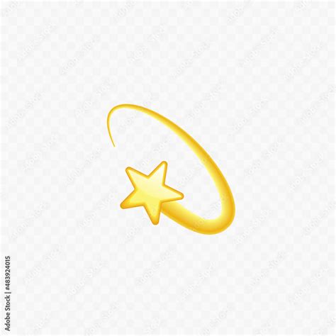 Shooting star emoji. Realistic golden star icon. Vector Stock Vector ...