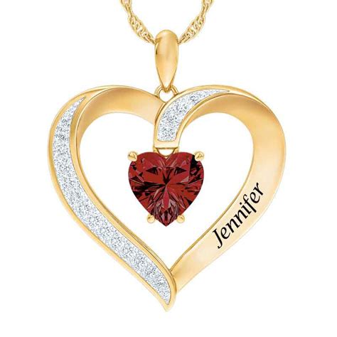 Customized Birthstone Heart Pendant | Danbury Mint