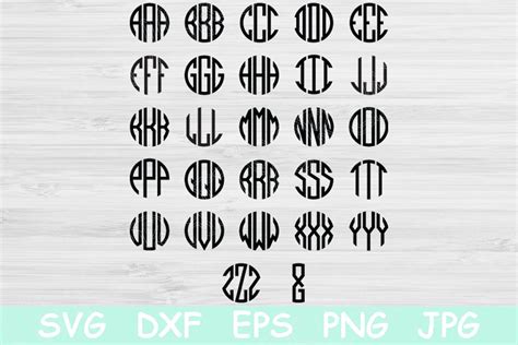 Circle Block Monogram Font Graphic by TiffsCraftyCreations · Creative ...