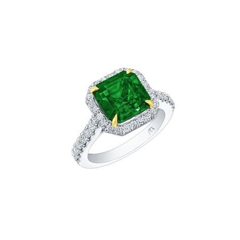 Square Cut Emerald Halo Ring – SES Creations