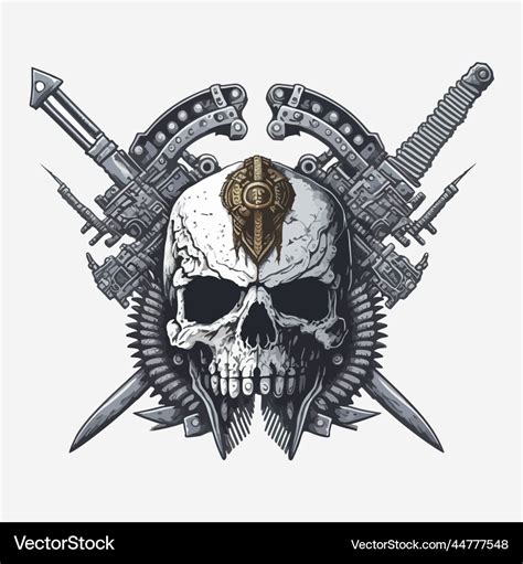 Skull cyberpunk head art Royalty Free Vector Image