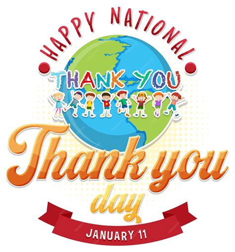 Free Vector | Happy national thank you day banner