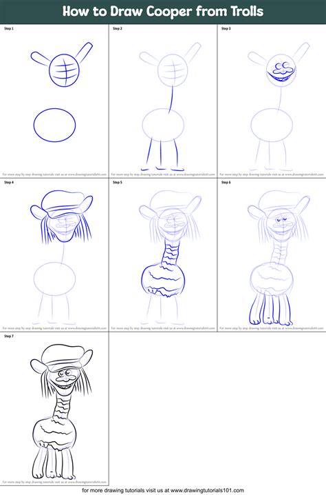 How to Draw Cooper from Trolls (Trolls) Step by Step | DrawingTutorials101.com