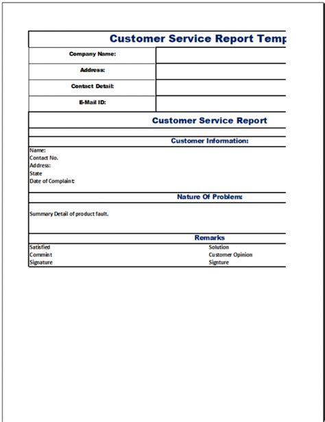 Top 8 Customer Service Report Template - Free Templates