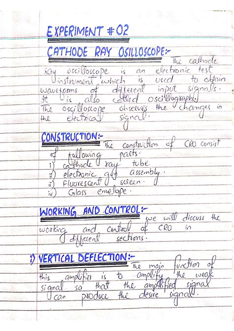 SOLUTION: Cathode ray oscilloscope experiment - Studypool
