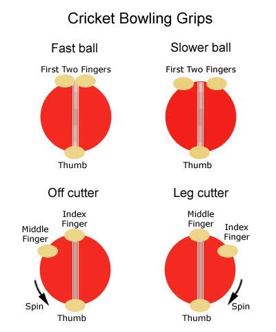 Cricket Bowling Grips Diagram - Sports Pictures, Photos, Images ...