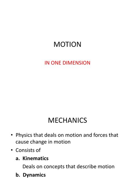 Motion in One Dimension | PDF