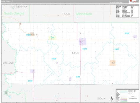 Lyon County, IA Wall Map Premium Style by MarketMAPS