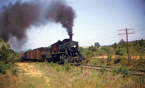 transpress nz: rural steam freight train near Athens, Georgia, 1958