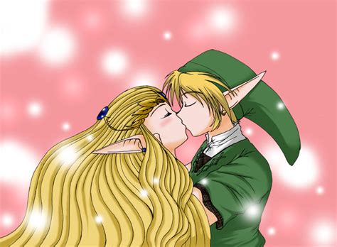 Zelda and Link Kiss by TheHeroine on DeviantArt