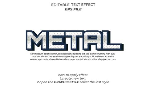 metal text effect, typography, 3d text. vector template 25695383 Vector Art at Vecteezy