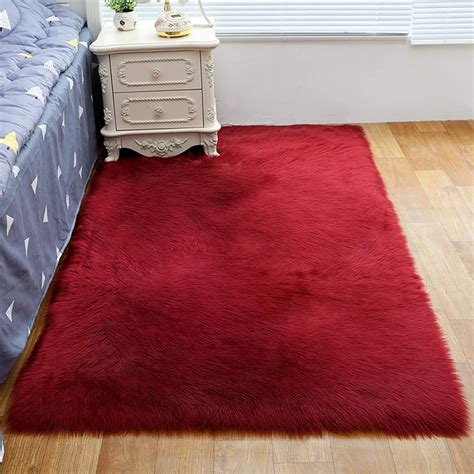 JLDNC Ultra Soft Fluffy Area Rugs for Bedroom, Shag Rug Faux Fur Non-Slip Floor Carpet for ...