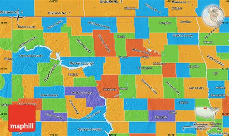 Political Map of North Dakota