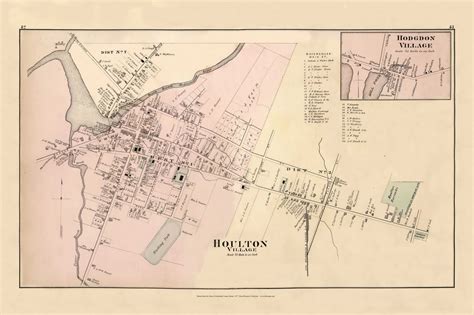 Houlton Village, Maine 1877 Old Town Map Reprint - Aroostook Co. 43 ...